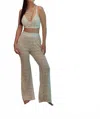 Kilo Brava Geo Lace High Rise Flare Pants In Beige In Sand