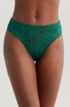 Kilo Brava High Leg Lace Briefs In Emerald
