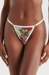 Kilo Brava Lace G-string Thong In Multicolor Floral