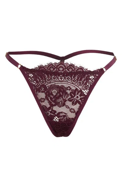 Kilo Brava Lace G-string In Burgundy