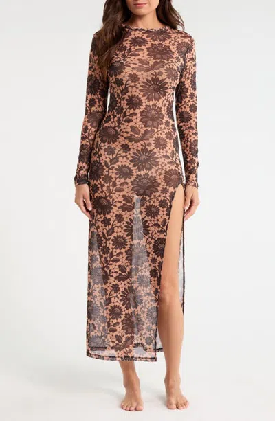 Kilo Brava Lace Mesh Maxi Nightgown In Battenburg Lace