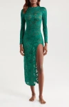 Kilo Brava Lace Midi Dress In Emerald