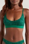 Kilo Brava Lace Scoop Neck Bralette In Emerald