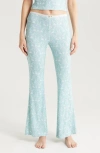 Kilo Brava Lace Trim Stretch Modal Flare Pants In Lady Of The Sea