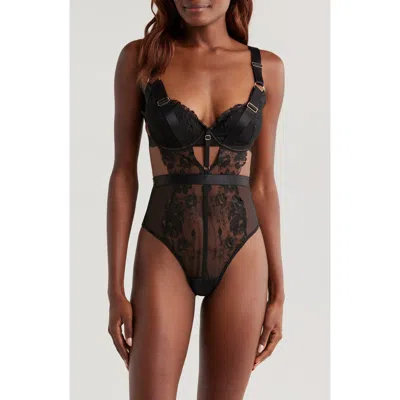 Kilo Brava Lace Underwire Bodysuit In Black