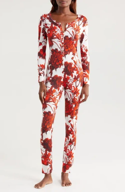 Kilo Brava Long Sleeve One-piece Pajamas In Chippendale Floral