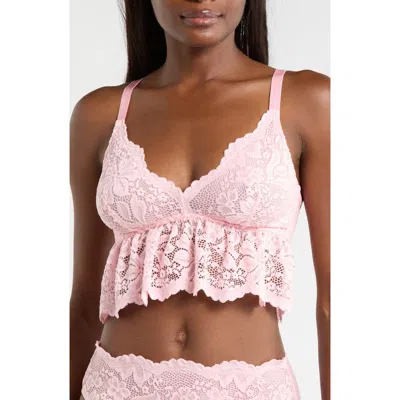 Kilo Brava Longline Lace Bralette In Pink