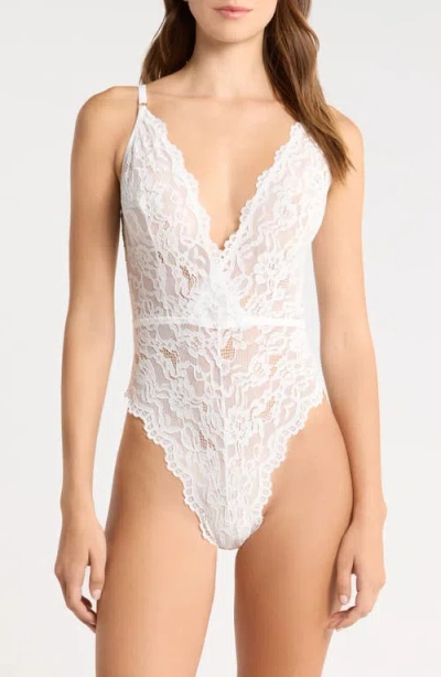 Kilo Brava Plunge Lace Teddy In White