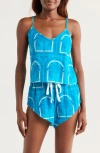 Kilo Brava Print Crop Camisole & Tap Shorts Set