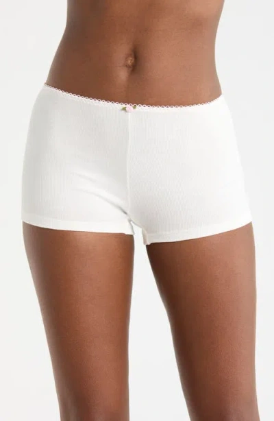 Kilo Brava Rib Lounge Shorts In White