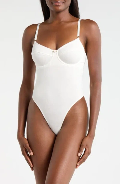 Kilo Brava Rib Underwire Bodysuit In White