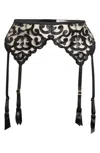 Kilo Brava Scroll Garter Belt In Black