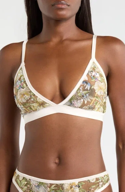 Kilo Brava Sequin Embroidered Bralette In Gold