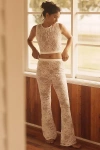 Kilo Brava Sheer Lace Flare Pants In White
