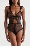 Kilo Brava Sheer Mesh Teddy In Black