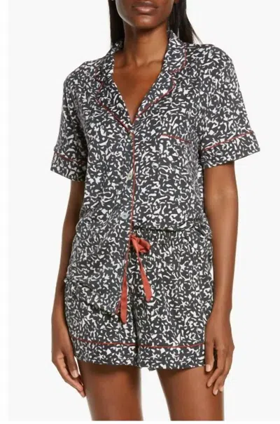 Kilo Brava Short Pajamas Composition Print In Black/white In Multi