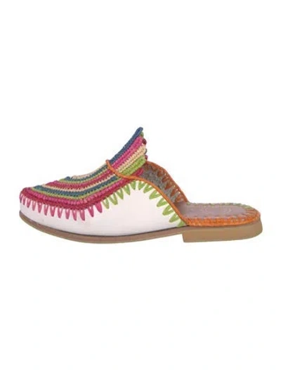 Pre-owned Kilometre Paris Leather Lace Pattern Mules In Multi