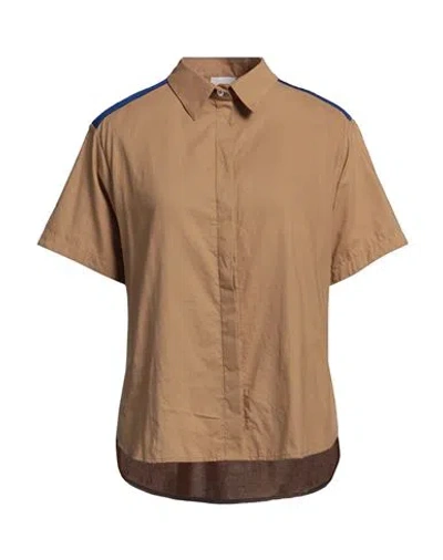 Kilometre Paris Woman Shirt Camel Size L Cotton In Beige