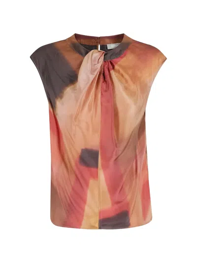 Kiltie Abstract-print Gathered Blouse In Multi