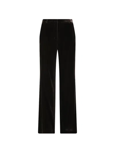 Kiltie Andrea Velvet Trousers In Black
