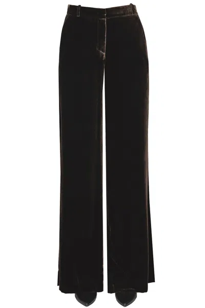 Kiltie Andrea Velvet Trousers In Brown