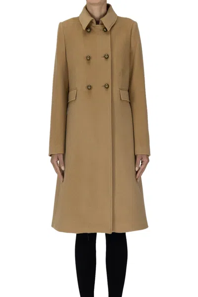 Kiltie Clara Double-breasted Coat In Camel