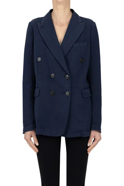 Kiltie Double Breasted Blazer In Blue