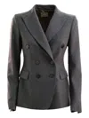 Kiltie Double-breasted Jacket In Gray