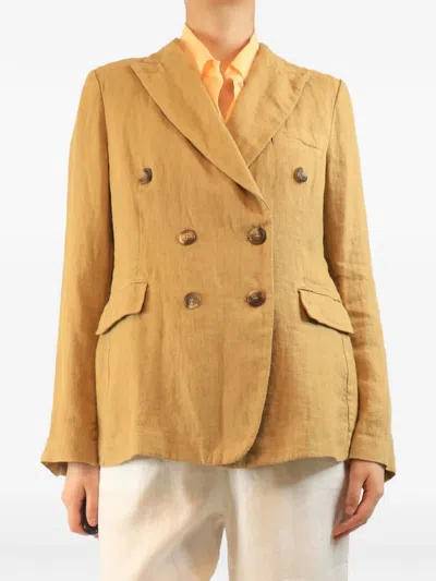 Pre-owned Kiltie Double-breasted Blazer In Brown