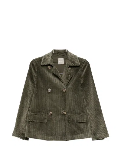 Kiltie Double-breasted Corduroy Blazer In Gray
