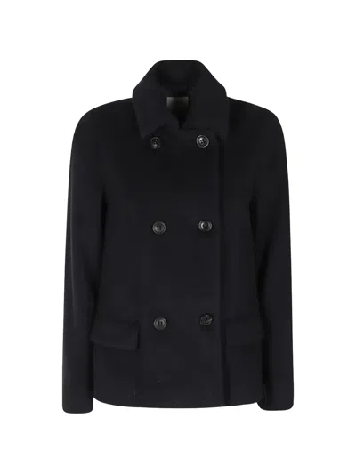Kiltie Double-breasted Jacket In Black