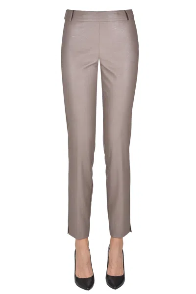 Kiltie Eco-leather Trousers In Gray