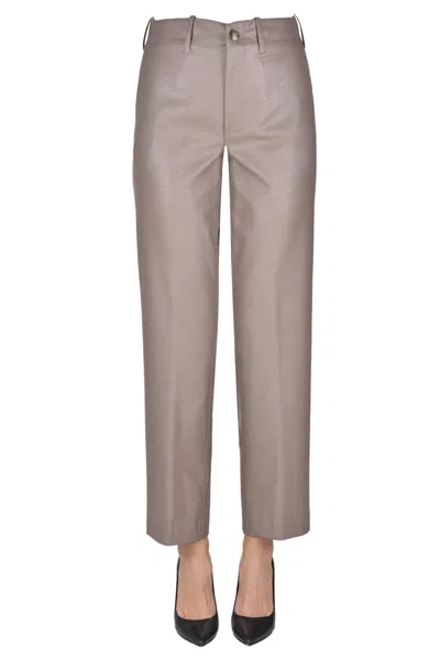 Kiltie Eco-leather Trousers In Gray