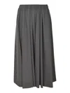 Kiltie Elastic Waist Plain Skirt In Gray