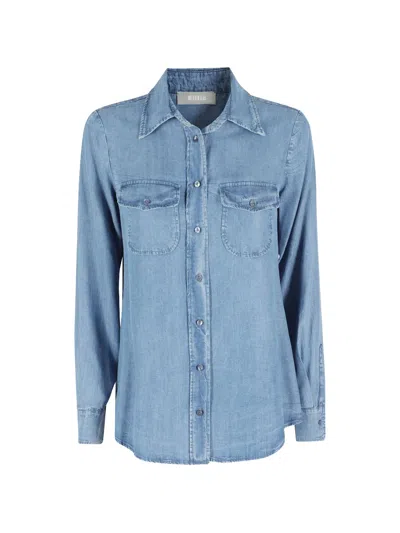 Kiltie Flap-pocket Denim Shirt In Blue