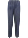 Kiltie George Straight Leg Pants With Lapel In Blue
