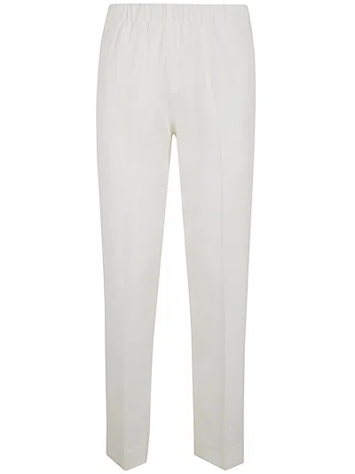 Kiltie George Stretch Elastic Waist Trousers In White