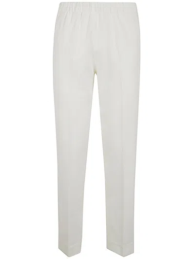 Kiltie George Stretch Elastic Waist Trousers In White