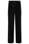 Kiltie High-waisted Dark Brown Velvet Andrea Pants In Black