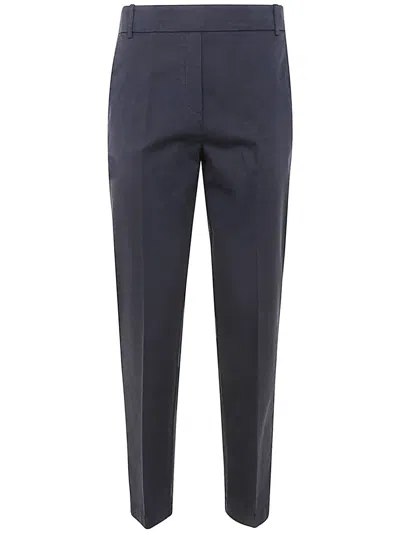 Kiltie Hugo Straight Leg Pants With Lapel In Blue