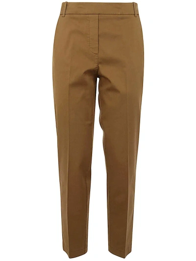 Kiltie Hugo Straight Leg Trousers With Lapel In Brown
