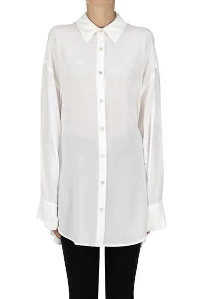 Kiltie Karen Silk Crepè Shirt In White