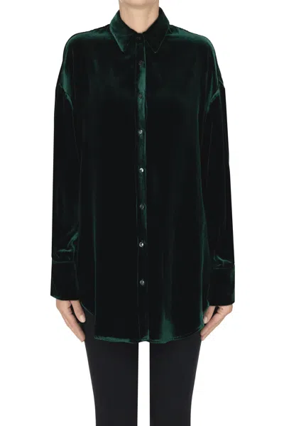 Kiltie Karen Velvet Shirt In Green