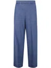 Kiltie Kirk Wide Leg Trousers In Blue