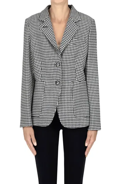 Kiltie Lin Hound's Tooth Print Blazer In Multi