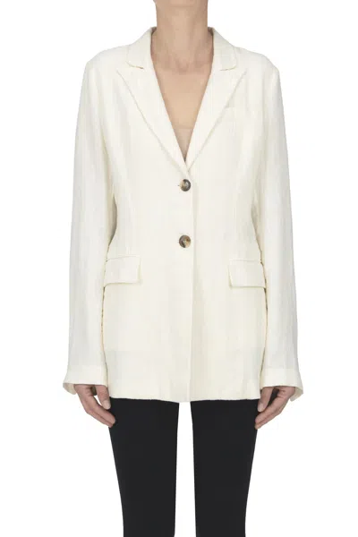 Kiltie Linen Blazer In Neutral
