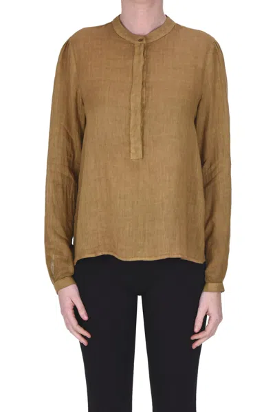 Kiltie Linen Shirt In Camel