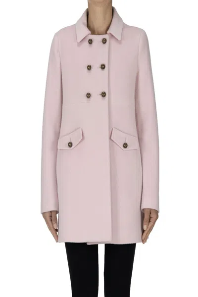 Kiltie Nino Double-breasted Coat In Pale Pink