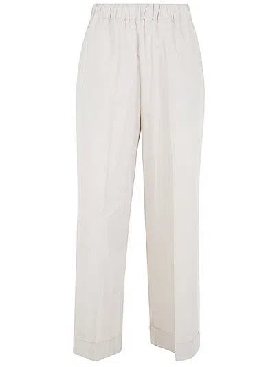 Kiltie Olivia Cropped Wide Leg Pants In White