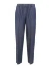 Kiltie George Straight Leg Pants With Lapel In Blue